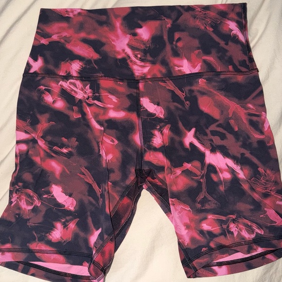 lululemon athletica Pants - Lululemon Pink Patterned bike Shorts